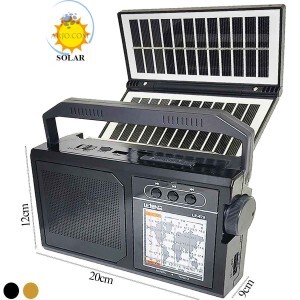 RÁDIO RECARREGÁVEL BLUETOOTH COM PAINEL SOLAR (LE-679)