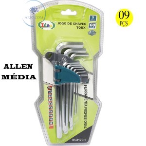 JOGO DE CHAVES ALLEN 09 UNIDADES MÉDIA (ID-0179H)